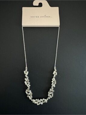 You're Invited Silver Crystal Necklace